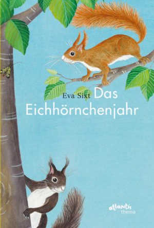 Honighäuschen (Bonn) - Flink klettert ein Eichhörnchen den Stamm einer Buche hinauf. Es baut einen Kobel für die Jungen, die im Frühling zur Welt kommen. Kahl, blind und klein wie ein Finger sind sie in den ersten Tagen. Doch schon nach ein paar Wochen springen sie von Ast zu Ast und lernen sogar kopfüber eine Nuss zu verspeisen! Das Buch begleitet die heranwachsenden Eichhörnchen durch ein ganzes Jahr  im Wald und in der Stadt. Warum es verschiedenfarbige Eichhörnchen gibt, wie sie die Vorräte wiederfinden und wie wir ihnen durch den Winter helfen können: Auch davon erzählt Eva Sixt.