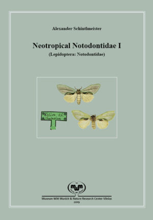Honighäuschen (Bonn) - This is the first volume of a planned series dealing with neotropical Notodontidae. A previous publication in Vol. 4 of this series, An illustrated Type Catalogue of the Notodontidae in the National Museum of Natural History, Washington, D.C. (Schintlmeister, 2016) clarified the identity of many neotropical notodontids by designating of 733 lectotypes, which were described primarily by Schaus 1889 - 1939 and Dognin 1889 - 1924. The last comprehensive description of American Notodontidae by Draudt 1931-1933 in Seitz contains less than 30% of the species treated here in the revised genera. A checklist of neotropical Notodontidae by Becker (2014) is merely a compilation of names without illustrations or explanations. The many new combinations and synonymies provided by Becker are often not based on comparisons of type material and appears  as shown in this work  sometimes incorrect. The present publication revises the genera Crinodes Herrich-Schäffer, 1855, Moresa Walker, 1855, Chlorosema Becker, 2014 and Rosema Walker, 1855. Twenty taxa are newly synonymized and 12 lectotypes are designated. Out of 114 species, currently treated as valid, 55 are newly described, as are seven subspecies. The high percentage of newly described species in this revision, approximately half, shows how limited our current knowledge of neotropical Notodontidae is.