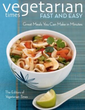 Vegetarian Times Fast and Easy In today's world, getting healthy meals on the table fast is the name of the game. This new cookbook from the editors of Vegetarian Times makes it a cinch to prepare tasty meatless meals in record time. Most of the 250 recipes you'll find inside can be ready in 15 or 30 minutes, and none take longer than 45. Even better, these recipes are guaranteed delicious. You'll find lots of appealing choices that are sure to become favorites--zesty dishes with bold international flavors as well as soul-satisfying classics with tasty new twists. With recipes for breakfasts, lunches, and dinners--plus a special chapter devoted to kid-friendly fare--you'll never run out of ideas for easy crowd-pleasing meals. Featuring nutrition information for every recipe, practical kitchen tips, and 16 pages of enticing color photographs, Vegetarian Times Fast and Easy is your guide to meatless meals with maximum flavor and minimum fuss, whether you're a longtime vegetarian or you just want to enjoy food that's fresh, healthy, and delicious. Discover 250 fast, easy recipes like these: * Cheese Beignets * Grilled Cheese with Fig and Basil * Corn Blinis with Eggplant andRoasted Pepper Compote * Middle Eastern Couscous Salad with Feta and Mint * Steaming Miso Soup with Vegetables * Edamame Succotash * Eggplant and Potato Curry with Spinach and Cilantro * Pasta with Garlicky White Beans and Swiss Chard * Mango-Ginger Pudding * Homemade Ginger Ale * No-Bake Almond-Oat Energy Bites