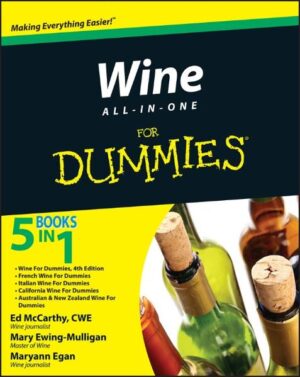 An all-inclusive, easy-to-use primer to all things wine Want to learn about wine, but don't know where to start? Wine All-In-One For Dummies provides comprehensive information about the basics of wine in one easy-to-understand volume. Combining the bestselling Wine For Dummies with our regional and specific wine titles, this book gives you the guidance you need to understand, purchase, drink and enjoy wine. You'll start at the beginning as you discover how wine is made. From there you'll explore grape varieties and vineyards, read labels and wine lists, and discover all the nuances of tasting wine. You'll see how to successfully store wine and serve it to your guests-and even build up an impressive collection of wine. Plus, you'll find suggestions for perfect food pairings and complete coverage on wines from around the world. * Features wine tasting, serving, storing, collecting, and buying tips, all in a single authoritative volume * Includes information on California wines, as well as other domestic and foreign locations including the US, Canada, France, Italy, Spain, Portugal, Germany, Austria, Hungary, Greece, Australia, New Zealand, South Africa, Chile, and Argentina. * Helps you choose the best vintage for your needs * Also covers champagne, sherry, and port wine * Ed McCarthy and Mary Ewing-Mulligan are the authors of seven Dummies books on wine including the bestselling Wine For Dummies, 4th Edition, other contributing authors are recognized wine experts and journalists in Australia, New Zealand, and Canada Whether you're a wine novice or a budding sommelier, Wine All-In-One For Dummies is the one guide you need on your shelf to make your wine experience complete.