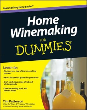 An informative, fun guide to making your own wine It's estimated that one million North Americans make their own wine. Relatively inexpensive to make (a homemade bottle costs from $2 to $4), a bottle with your own label (and grapes) is a fantasy even someone with modest aspirations can fulfill. Author Tim Patterson, an award-winning home winemaker, shows how it's possible for anyone to create a great wine. In Home Winemaking For Dummies, he discusses the art of winemaking from grape to bottle, including how to get the best grapes (and figure out how many you need)