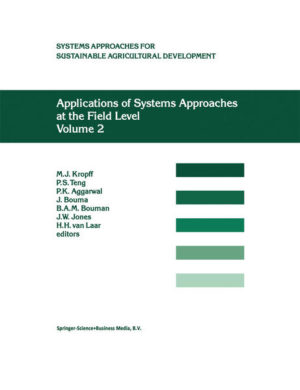 Honighäuschen (Bonn) - Systems approaches for agricultural development are needed to determine rational strategies for the role of agriculture in national development. Mathematical models and computer simulation provide objective tools for applying science to determine and evaluate options for resource management at field, farm and regional scales. However, these tools would not be fully utilizable without incorporating social and economic dimensions into their application.The second international symposium, Systems Approaches for Agricultural Development (SAAD), held in Los Baños, 6-8 December 1995, fostered this link between the biophysical sciences and the social sciences in the selection of keynote papers and oral presentations, a selection of which are included in these books. The contents further reflect how systems approaches have definitely moved beyond the research mode into the application mode. The large number and high quality of interdisciplinary research projects reported from different parts of the globe, to determine land use options that will meet multiple goals and yet sustain natural resource bases, is a key indicator of this `coming of age'. At the farm level, where trade-off decisions between processes and products (commodities) feature strongly, much progress is also evident in the development of systems-based tools for decision making. At the field level optimization of resource use and minimizing environmental effects has become of major concern for which systems approaches are indispensable.The books, of which Volume I deals with regional and farm studies level and Volume II with field level studies, will be of particular interest to all agricultural scientists and planners, as well as students interested in multidisciplinary and holistic approaches to agricultural development.