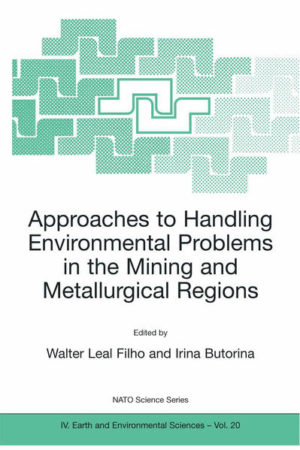 Honighäuschen (Bonn) - This book is one of the outcomes of the NATO Advanced Research Workshop Approaches to handling environmental problems in the mining and metallurgical regions of NIS countries held in Mariupol, Ukraine on 5-7 September 2002. It include papers written by some of the leading specialists in the field of mining and metallurgy, and by environment specialists who are active in this sector. Readers will notice that some common environmental problems seen in the mining and metallurgical industries are described and that their influence on the health of the population are discussed. Examples of best practice in the field are given both from EU countries and from Central and Eastern European nations, especially from the Newly Independent States (NIS). Some of the latest technologies involved in the elimination of hazardous emissions, in sewage treatment and the handling of wastes in the metallurgical and mining industries are presented and we hope that they may open the way for more West-East, East-West and East-East technology and know-how exchange. In preparing this book, thanks are due to Marina Butorina, Linda Döring and Olaf Gramkow for their competent advice in respect of translations, lay-out and handling of the texts. We also grateful to NATO´s Scientific Affairs Division for the support with the workshop, whose benefits are already being felt in both Mariupol and elsewhere in Eastern Europe.