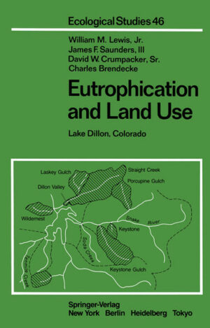 Nutrient enrichment (eutrophication) is a major theme in freshwater ecology. Some themes come and go, but the inevitable release of phosphorus and nitrogen that ac companies human presence seems to ensure that eutrophication will not soon become an outmoded subject of study. Eutrophication raises issues that range from the pressingly practical problems of phosphorus removal to the very fundamental ecological questions surrounding biological community regulation by resource supply. Although it is possible to take a reductionist approach to some aspects of eutrophication, the study of eutro phication is fundamentally a branch of ecosystem ecology. To understand eutrophication in a given setting, one is inevitably forced to consider physical, chemical, and biological phenomena together. Thus while eutrophication is the focus of our study of Lake Dillon, we have assumed that a broad base of lirnnological information is a prerequisite foundation. Eutrophication of a lake can be studied strictly from a lirnnological perspective. If so, the nutrient income of the lake is quantified but the sources are combined within a black box whose only important feature is total loading. It is also possible, however, to treat the watershed and lake as equally important components of a hybrid system. In this case the nutrient sources must be dissected and their variability and dependence on key factors such as runoff must be quantified.