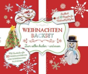 Zutaten abwiegen, Teig kneten, lustige Figuren ausstechen, die fertigen Plätzchen schön verzieren und natürlich essen - das macht allen Kindern Spaß. Das Weihnachten-Backset enthält kinderleichte Plätzchen-Rezepte und tolle 3D Weihnachtsbaum- und Schneemann-Ausstecher für kleine Bäcker.