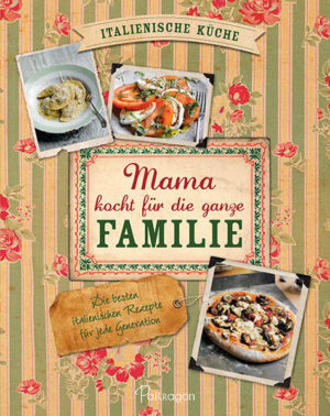 Die besten italienischen Rezepte für die ganze Familie • Die echte italienische Küche - essen wie bei Mama • Mit vielen Rezepten - da ist für jeden was dabei • So kommt die ganze Familie an den Tisch Mama heißt Sie mit diesem Buch im Schoße ihrer italienischen Familie herzlich willkommen. Sie teilt mit Ihnen nicht nur ihre besten Rezepte (niemand kocht wie sie!), sondern erzählt mit Leidenschaft auch ein wenig von ihrer Familie - und verrät außerdem ihre Geheimnisse als Gastgeberin. Insbesondere Mamas kleine Tipps sind in der Praxis äußerst hilfreich. Ihre Rezeptvorschläge reichen von Antipasti über einfaches Omelett und selbst gemachte Ravioli bis zur Languste und besonderen Desserts für die Feiertage. Alle Generationen von Mamas großer Familie sind schon in den Genuss ihrer Küche gekommen. Lassen auch Sie sich von Mamas Kochkunst inspirieren und kochen Sie die besten Gerichte der authentischen italienischen Küche nach.