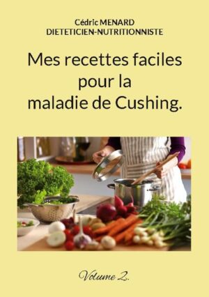 Cet ouvrage est dédié à toutes les personnes souffrant de la maladie de Cushing, et il offre aux détenteurs de l'ouvrage du même auteur : " Quelle alimentation pour la maladie de Cushing ? " un ouvrage complémentaire. De nombreuses recettes à base de poisson, de viande, de légume vert, de féculent, ainsi que des desserts gourmands, vous sont proposés, toutes et tous plus faciles les uns que les autres à élaborer, vous permettant ainsi de mieux gérer l'alimentation spécifique que votre maladie de Cushing exige. Deux semaines de menus adaptés et totalement inédits, incluant les recettes proposées au sein de l'ouvrage, vous sont également proposées.