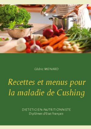 Cet ouvrage est dédié à toutes les personnes souffrant de la maladie de Cushing, et il offre aux détenteurs de l'ouvrage du même auteur : " Quelle alimentation pour la maladie de Cushing ? " un ouvrage totalement complémentaire. De nombreuses recettes vont sont proposées, toutes très simples à mettre en pratique, vous permettant ainsi de mieux gérer votre alimentation spécifique associée à votre endocrinopathie. Le but de cet ouvrage étant d'apprendre très rapidement à ajuster parfaitement toutes vos recettes traditionnelles, et lutter ainsi efficacement contre les effets indésirables de votre maladie de Cushing en toute quiétude. L'auteur vous propose également un mois de menus totalement inédits, idéalement adaptés à votre pathologie, complétant ainsi votre apprentissage nutritionnel.