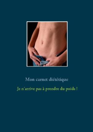 Vous souffrez d'insuffisance pondérale ? Ce journal diététique, élaboré par Cédric MENARD diététicien-nutritionniste, sera pour vous le compagnon idéal ! En effet, tous vos repas, vos sensations, vos remarques, vos observations... pourront lui être confiés quotidiennement. Comme tout carnet diététique, il deviendra très rapidement un compagnon fort utile lors de vos consultations avec votre médecin, qu'il soit généraliste ou spécialiste, ainsi qu'avec votre diététicien-nutritionniste. Tout en prenant la plume, vous apprendrez très rapidement à mieux maîtriser votre alimentation imposée par votre maigreur