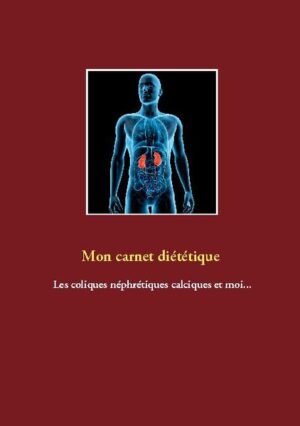 Vous souffrez de coliques néphrétiques d'origine calcique ? Ce journal diététique, élaboré par Cédric MENARD diététicien-nutritionniste, sera pour vous le compagnon idéal ! En effet, tous vos repas, vos sensations, vos remarques, vos observations... pourront lui être confiés quotidiennement. Comme tout carnet diététique, il deviendra très rapidement un compagnon fort utile lors de vos consultations avec votre médecin, qu'il soit généraliste ou spécialiste, ainsi qu'avec votre diététicien-nutritionniste. Tout en prenant la plume, vous apprendrez très rapidement à mieux maîtriser votre alimentation imposée par vos coliques néphrétiques