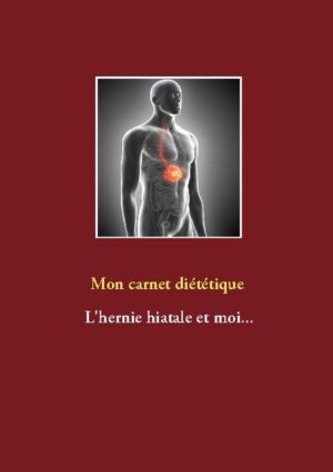 Vous souffrez d'une hernie hiatale ? Ce journal diététique, élaboré par Cédric MENARD diététicien-nutritionniste, sera pour vous le compagnon idéal ! En effet, tous vos repas, vos sensations, vos remarques, vos observations... pourront lui être confiés quotidiennement. Comme tout carnet diététique, il deviendra très rapidement un compagnon fort utile lors de vos consultations avec votre médecin, qu'il soit généraliste ou spécialiste, ainsi qu'avec votre diététicien-nutritionniste. Tout en prenant la plume, vous apprendrez très rapidement à mieux maîtriser votre alimentation imposée par vos reflux gastriques