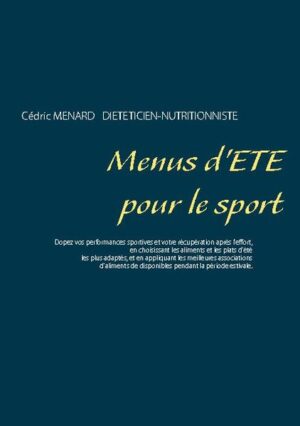 Cet ouvrage est dédié à toutes les personnes qui pratiquent une activité sportive régulière, et il offre aux détenteurs des ouvrages du même auteur : " Quelle alimentation pour le sport ? " et " Recettes et menus pour le sport" un ouvrage parfaitement complémentaire. L'auteur vous propose trois mois de menus spécifiquement adaptés à votre activité sportive, tous très simples à mettre en pratique grâce à des plats, certains légumes et certains fruits d'été vous étant proposés, vous permettant ainsi de mieux adapter votre alimentation à votre sport. Un ouvrage diététique de référence pour celles et ceux qui souhaitent mieux allier leur alimentation à leur passion du sport !