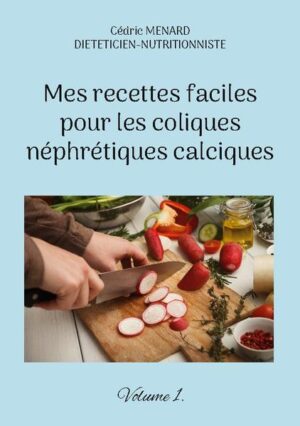 Cet ouvrage est dédié à toutes les personnes qui souffrent de coliques néphrétiques d'origine calcique, et il offre aux détenteurs de l'ouvrage du même auteur : " Quelle alimentation pour les coliques néphrétiques calciques ? " un ouvrage complémentaire. De nombreuses recettes parfaitement adaptées à la lithiase calcique, à base de poisson, de viande, de légume vert, de féculent, ainsi que des desserts gourmands, vous sont proposés, toutes et tous plus faciles les uns que les autres à élaborer, vous permettant ainsi de mieux gérer l'alimentation spécifique que cette pathologie exige. Deux semaines de menus totalement inédits, parfaitement adaptés aux coliques néphrétiques d'origine calcique, incluant les recettes proposées au sein de l'ouvrage, vous sont également proposées.