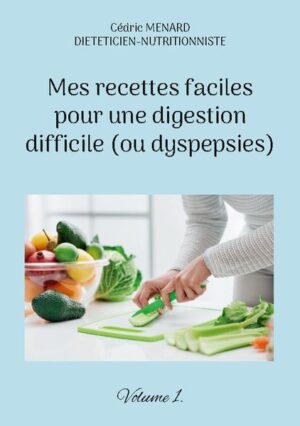 Cet ouvrage est dédié à toutes les personnes souffrant d'inconforts digestifs divers (ou dyspepsies), et il offre aux détenteurs de l'ouvrage du même auteur : "Quelle alimentation pour les dyspepsies ?" un ouvrage complémentaire. De nombreuses recettes parfaitement adaptées à la digestion difficile, à base de poisson, de viande, de légume vert, de féculent, ainsi que des desserts gourmands, vous sont proposés, toutes et tous plus faciles les uns que les autres à élaborer, vous permettant ainsi de mieux gérer l'alimentation spécifique que les inconforts digestifs divers et variés exigent. Deux semaines de menus totalement inédits, parfaitement adaptés à une digestion plus aisée, incluant les recettes proposées au sein de l'ouvrage, vous sont également proposées.