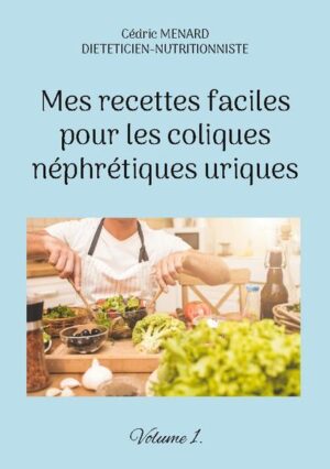 Cet ouvrage est dédié à toutes les personnes qui souffrent de coliques néphrétiques d'origine urique, et il offre aux détenteurs de l'ouvrage du même auteur : " Quelle alimentation pour les coliques néphrétiques uriques ? " un ouvrage complémentaire. De nombreuses recettes parfaitement adaptées à la lithiase urique, à base de poisson, de viande, de légume vert, de féculent, ainsi que des desserts gourmands, vous sont proposés, toutes et tous plus faciles les uns que les autres à élaborer, vous permettant ainsi de mieux gérer l'alimentation spécifique que cette pathologie exige. Deux semaines de menus totalement inédits, parfaitement adaptés aux coliques néphrétiques d'origine urique, incluant les recettes proposées au sein de l'ouvrage, vous sont également proposées.