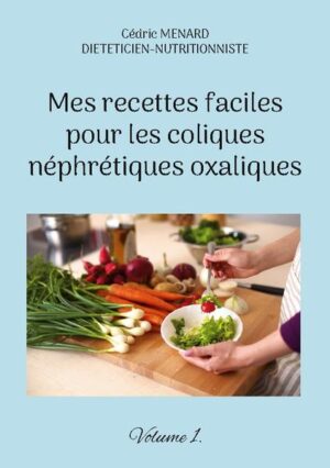 Cet ouvrage est dédié à toutes les personnes qui souffrent de coliques néphrétiques oxaliques, et il offre aux détenteurs de l'ouvrage du même auteur : " Quelle alimentation pour les coliques néphrétiques oxaliques ? " un ouvrage complémentaire. De nombreuses recettes parfaitement adaptées à la lithiase oxalique, à base de poisson, de viande, de légume vert, de féculent, ainsi que des desserts gourmands, vous sont proposés, toutes et tous plus faciles les uns que les autres à élaborer, vous permettant ainsi de mieux gérer l'alimentation spécifique que cette pathologie exige. Deux semaines de menus totalement inédits, parfaitement adaptés aux coliques néphrétiques oxaliques, incluant les recettes proposées au sein de l'ouvrage, vous sont également proposées.