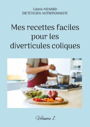 Cet ouvrage est dédié à toutes les personnes souffrant de diverticules coliques, et il offre aux détenteurs de l'ouvrage du même auteur : " Quelle alimentation pour les diverticules coliques ? " un ouvrage complémentaire. De nombreuses recettes adaptées aux diverticules coliques, à base de poisson, de viande, de légume vert, de féculent, ainsi que des desserts gourmands, vous sont proposés, toutes et tous plus faciles les uns que les autres à élaborer, vous permettant ainsi de mieux gérer l'alimentation spécifique visant à éviter autant que possible les diverticulites. Deux semaines de menus totalement inédits, parfaitement adaptés aux diverticules coliques, incluant les recettes proposées au sein de l'ouvrage, vous sont également proposées.