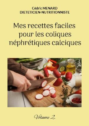 Cet ouvrage est dédié à toutes les personnes souffrant de coliques néphrétiques calciques, et il offre aux détenteurs de l'ouvrage du même auteur : " Quelle alimentation pour les coliques néphrétiques calciques ? " un ouvrage complémentaire. De nombreuses recettes à base de poisson, de viande, de légume vert, de féculent, ainsi que des desserts gourmands, vous sont proposés, toutes et tous plus faciles les uns que les autres à élaborer, vous permettant ainsi de mieux gérer l'alimentation spécifique que votre lithiase calcique exige. Deux semaines de menus adaptés et totalement inédits, incluant les recettes proposées au sein de l'ouvrage, vous sont également proposées.