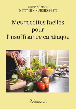 Cet ouvrage est dédié à toutes les personnes souffrant d'insuffisance cardiaque, et il offre aux détenteurs de l'ouvrage du même auteur : " Quelle alimentation pour l'insuffisance cardiaque ? " un ouvrage complémentaire. De nombreuses recettes à base de poisson, de viande, de légume vert, de féculent, ainsi que des desserts gourmands, vous sont proposés, toutes et tous plus faciles les uns que les autres à élaborer, vous permettant ainsi de mieux gérer l'alimentation spécifique que votre cardiopathie exige. Deux semaines de menus adaptés et totalement inédits, incluant les recettes proposées au sein de l'ouvrage, vous sont également proposées.