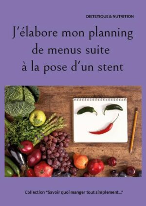 Élaborez vous-même vos menus adaptés à la pose de votre stent cardiaque ! Retrouvez des conseils diététiques fondamentaux concernant votre chirurgie cardiaque, qui vous permettront d'élaborer vos repas très facilement et sans risque d'erreur nutritionnelle en complétant chaque semaine, selon vos goûts et vos envies, un programme de menus prérempli par Cédric MENARD, diététicien-nutritionniste. Une référence dans le domaine de la diététique !