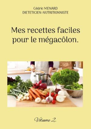 Cet ouvrage est dédié à toutes les personnes souffrant de mégacôlon, et il offre aux détenteurs de l'ouvrage du même auteur : " Quelle alimentation pour le mégacôlon ? " un ouvrage complémentaire. De nombreuses recettes à base de poisson, de viande, de légume vert, de féculent, ainsi que des desserts gourmands, vous sont proposés, toutes et tous plus faciles les uns que les autres à élaborer, vous permettant ainsi de mieux gérer l'alimentation spécifique que votre mégacôlon exige. Deux semaines de menus adaptés et totalement inédits, incluant les recettes proposées au sein de l'ouvrage, vous sont également proposées.