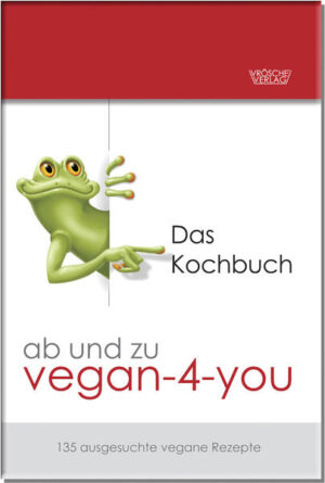 In diesem Kochbuch wurden 135 ausgesuchte vegane Gerichte aufgeschrieben. Zu jedem Rezept gibt es ein Foto. Jeweils 15 Rezepte sind unter folgenden Rubriken zusammengefaßt: 1. Brotaufstriche 2. Suppen 3. Saucen und Dips 4. Beilagen 5. Gemüse 6. Pasta 7. Aufläufe und Eintöpfe 8. Salate 9. Vegan international Weitere Inhalte: Einleitung, Interview zu Mikronährstoffen, Grußwort vom Küchenmeister, Lebensmittelkunde und "über die Autorin". Statement der Autorin: "Ich bin gegen ein Schwarzweißdenken und möchte lieber zur Diskussion stellen, was passieren würde, wenn sich der Pro-Kopf-Verbrauch von 87 kg Fleisch auf 50 kg oder auf noch weniger reduzieren würde. Und wenn die Menschen auch Fisch, Käse und Milch bewusster einkaufen, sich vielleicht nur noch jeden zweiten Sonntag ein Ei genehmigen und so den jährlichen Pro-Kopf-Verbrauch von 217 Eiern halbieren würden?" Die Philosophie: Mit einer bewussteren Ernährungsweise - ganz nach dem Motto - ab und zu vegan-4-you - werden mehrere Zwecke erreicht: Wir können köstliche und schmackhafte Mahlzeiten genießen und gleichzeitig etwas für unsere Gesundheit, für die Umwelt und für die Lebensbedingungen der Nutztiere tun. Eine feine Win-Win-Win-Strategie! Auf der Website www.vegan-4-you.com können außerdem individuelle Buchschachteln mit selbst zusammengestellten Rezepten (aus 135 Rezepten, jeweils mit Fotos) und einem Begleitheft bezogen werden.