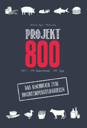 Geht nicht gibt's nicht! Ob Tapas in Form von Jakobsmuscheln oder Roter Bete, asiatischer Thunfisch oder rauchiger Lachs, saftige T-Bone Steaks oder Entenwrap Variationen, bayerische Burger oder Philly Cheese Steak Sandwiches, knusprige Pizza oder sogar Creme Brûlée - bei uns ist nichts vor den 800 Grad heißen Flammen des Hochtemperaturgrills sicher. In mehr als 800 Tagen Arbeit und in zahlreichen Experimenten haben wir klassische und ausgefallene Rezepte ausprobiert und in diesem Buch zusammengefasst.