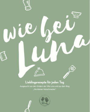 Hierbei handelt es sich um ein liebevoll gestaltetes Kochbuch mit Rezepten für Eltern von Kindergarten- und Grundschulkindern. Die Rezepte wurden ausgesucht von den Kindern der Kindertagesstätte Villa Luna und aus dem Blog www.die-kleinen-feinschmecker.de. "Wie bei Luna" ist erhältlich im Online-Buchshop Honighäuschen.