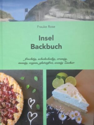 Lust zum Backen? Ich bin Frauke Rose, echte Juisterin und liebe es zu Backen. Es macht mir viel Freude und deshalb experimentiere ich gerne mit Zutaten. Ob fruchtig, schokoladig, mal mit Sahne, mal mit Nuss, als Kuchen oder Gebäck, Hauptsache nicht zu viel Zucker. Vegane und glutenfreie Rezepte. Für Anfänger einfach beschrieben, für Könner neue Inspirationen. Nicht zu viele Zutaten mit kurzer Erklärungen. So kann nichts schief gehen. "Insel Backbuch" ist erhältlich im Online-Buchshop Honighäuschen.