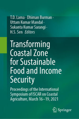 Honighäuschen (Bonn) - Coastal areas are commonly defined as the interface or transition areas between land and sea, including large inland lakes. Overall, about 50-70 % of the global population live within 100 km of the coastline covering only about 4 % of earths land, thereby drawing heavily on coastal and marine habitats for food, building sites, transportation, recreational areas, and waste disposal. The people of these zones depend mainly on low productive agriculture due to several constraints such as prolonged water logging and drainage congestion in predominantly low-lying areas with heavy soils during the wet season, preponderance of saline and acid sulphate soils, scarcity of good quality irrigation water particularly in the dry season, seawater intrusion into adjoining lands, and water pollution due to eutrophication and others affecting the aquatic habitats, etc. Carbon sequestration in coastal areas, such as, marshes, lagoons, etc. have significant influence on soil quality and carbon pool in soils and their impacts on the environment. Over and above these, the coastal areas are prone to disasters due to climate change leading to colossal loss of lives and properties in majority areas. Forestry and mangrove dynamics, in particular, because of its dwindling nature with time, are also subjects of interest affecting the ecology of the coastal zones requiring appropriate attention. The international symposium held in this context on Transforming coastal zones for sustainable food and income security in virtual mode in March, 2021 offered scope to present and discuss various thematic areas by eminent scientists from all over the world. The proceedings of selected papers presented reflect cross-sectoral views of the areas highlighting, wherever necessary, fusion of technologies, with the ultimate target to suggest livelihood security and sustainable development for the sensitive coastal zones. The book is aimed to share the knowledge with researchers, academicians, and various other stakeholders for addressing the complex problems of coastal regions, production constraints, social, economical, technical and environmental issues and draw out strategies for resilient agricultural technologies and improving livelihood security in coastal agro-ecosystems.