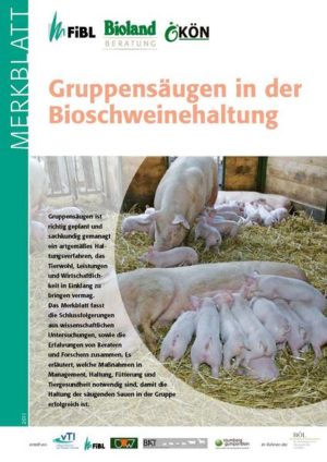 Honighäuschen (Bonn) - Das Merkblatt fasst die Schlussfolgerungen aus wissenschaftlichen Untersuchungen, sowie die Erfahrungen von Beratern und Forschern zur erfolgreichen Haltung und Fütterung säugender Sauen in der Gruppe zusammen.
