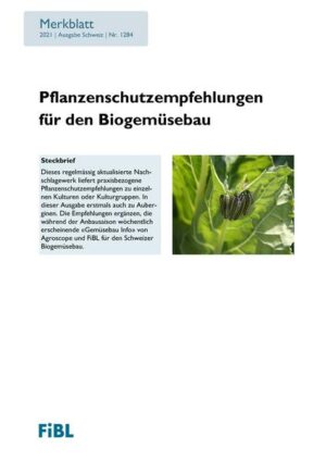 Diese Publikation enthält detaillierte Informationen zu vorbeugenden und direkten Pflanzenschutzmassnahmen in einzelnen Kulturen und Kulturgruppen im Biogemüsebau. Die Empfehlungen ergänzen die während der Anbausaison wöchentlich erscheinenden Pflanzenschutzmitteilungen von Agroscope und FiBL für den Schweizer Gemüsebau.