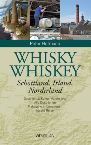 In diesem umfassenden Nachschlagewerk und Reisehandbuch stellt der ausgewiesene Fachmann und Whisky-Kenner Peter Hofmann sämtliche Destillerien in Schottland, Irland und Nordirland detailliert und auf dem neuesten Stand vor. Dazu gibt er alle notwendigen Informationen für eigene Reisen zu den Destillerien: Sehenswürdigkeiten, interessante Anlässe, empfehlenswerte Restaurants, Pubs und Whisky-Bars, Übernachtungsmöglichkeiten und vieles mehr. Mit zahlreichen Fotos und praktischen Kartenausschnitten zu den Routen der Whisky-Reisen. Und natürlich erfährt man auch viel Wissenswertes über die Destillation, Geschichte, Herstellung und die verschiedenen Arten von Whisk(e)y. "Whisky Whiskey" ist erhältlich im Online-Buchshop Honighäuschen.