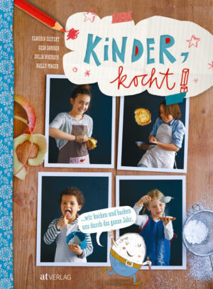 Ein originelles, liebevoll gestaltetes, witzig fotografiertes Kochbuch, das den Kindern die Lust und Freude am Kochen und Backen vermittelt, ihre Neugier weckt, Rezepte auszuprobieren, zu schmecken und zu staunen. Begleitet werden sie dabei von Herrn Schlau oder Omi Kluge, die sie mit vielen guten Anregungen, Tipps und Erklärungen in die Küchengeheimnisse, das richtige Kochzubehör und die verschiedenen Techniken einweihen. So entdecken die kleinen Köche wie von selbst das Schnippeln, Brutzeln, Rühren, Schlecken und Schmecken. 120 Rezepte, nach den vier Jahreszeiten und mit den dazugehörigen jahreszeitlichen Festen: Im Frühjahr gibt es frische Salate, die auch Kinder mögen, und ein gebackenes Osterlamm, im Sommer viele Eisrezepte und eine Reise in ferne Länder, im Herbst stehen Pilze, Kürbis und Äpfel im Mittelpunkt, im Winter Plätzchen, Kekse und Lebkuchen. Dazu gibt es viele Ideen für Jahreszeitenfeste wie Ostern, Halloween und Silvester. Eine Fülle an kindergerechten Rezepten, kreativen Ideen, Bastel- und Mitmachseiten, die die kindliche Entdeckerfreude wecken.