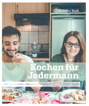 In diesem Kochbuch geht es darum, den Menschen das Kochen wieder näher zu bringen. Es ist, wie der Titel schon sagt, für Jedermann gedacht. Vor allem aber ist es darauf ausgelegt, mit günstigen und zugleich frischen Zutaten zu kochen, da niemandem der Luxus von vollwertigen Mahlzeiten verwehrt bleiben sollte. Man wird an die Lebens- mittel herangeführt und lernt diese wertzuschätzen. Jeder Arbeitsschritt ist genau erklärt und zusätzlich bildlich dargestellt. Kochanfänger werden dieses Buch lieben. „Es gibt nichts schöneres, als gemeinsam zu kochen und anschließend zu essen. Kochen verbindet und lässt Menschen näher zusammenrücken. Man ist Teil einer Gemeinschaft“