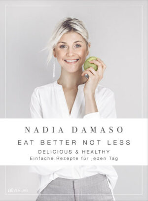 Gesunde, einfache Rezepte für jeden Tag. Das neue Kochbuch von Bestsellerautorin Nadia Damaso ist gefüllt mit über 180 einfachen, leckeren und gesunden rein pflanzlichen Rezepten. Sie bestehen hauptsächlich aus herkömmlichen Zutaten, die man meist schon zu Hause hat. Von selbst gebackenem Brot, hausgemachtem Granola und pflanzlichem Käse bis zu gesunden Snacks, Shakes und Smoothies, von fruchtigen und salzigen Frühstücksgerichten bis zu frischen Salaten, herzerwärmenden Suppen und Gemüse-Power-Gerichten, von neu interpretierten Pizza-, Pasta-, Reis- und Kartoffelgerichten bis zu sündenfreien Desserts wie Kuchen, Cookies, Mousse und Frozen Raw Cheesecakes  es ist alles dabei, wonach das Herz begehrt! Doch »Eat Better Not Less« ist mehr als nur eine Form, sich zu ernähren, es ist ein Lebensstil. Um sich in seinem Körper rundum wohlzufühlen, braucht es neben einer gesunden Ernährung auch einen gesunden Geist. Dazu enthält das Buch neben wertvollen Tipps zu den Rezepten auch viele Tipps für eine gute Balance zwischen Körper, Geist und Seele. Zeit für eine Auffrischung deines Lebens mit einer Geschmacks-, Sinnes-, Gefühls- und Wohlfühl-Explosion! Zeit, deinem Körper, deinem Geist und deiner Seele etwas Gutes zu tun! "EAT BETTER NOT LESS" ist erhältlich im Online-Buchshop Honighäuschen.