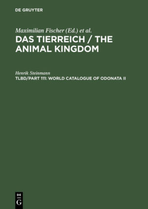 Honighäuschen (Bonn) - Frontmatter -- Contents -- Systematic Index -- Catalogue -- AnisopteraPetaluridae -- CordulegasteroideaCordulegasteridae -- LibelluloideaLibellulidae -- Selected References -- Alphabetical Register
