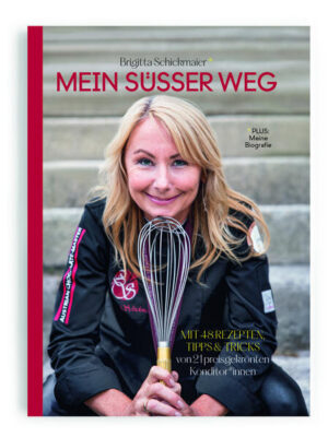 MEIN SÜSSER WEG Backbuch von Brigitta Schickmaier Meisterkonditorin Brigitta Schickmaier nimmt dich mit auf eine inspirierende Reise, die sowohl Gaumenfreuden als auch persönliche Entwicklung umfasst. Sie zeigt dir, dass jeder Schritt auf deinem Weg zum perfekten Gebäck nicht nur eine kulinarische Herausforderung ist, sondern auch eine Chance, deine Fähigkeiten zu verfeinern und dein Selbstvertrauen zu stärken. Dieses Buch ist nicht nur ein Leitfaden für das Backen, sondern auch eine Einladung, die eigene Kreativität zu entfalten und neue Geschmackserlebnisse zu entdecken. In „Mein süßer Weg“ findest du auf 400 Seiten eine umfangreiche Sammlung von Rezepten, die von der klassischen Biskuitroulade bis hin zu aufwendig gestalteten Hochzeitstorten reichen. Doch das Buch bietet weit mehr als nur Rezepte! Es gewährt dir einen Blick hinter die Kulissen der Patisserie, wo 20 herausragende Konditor*innen (Josef Zotter, Eveline Wild, Philipp Zauner, Helmut Wenschitz u.v.m.) ihre Geheimnisse und Techniken preisgeben. Du wirst lernen, wie man elegant kuvertiert, filigrane Dekorationen anfertigt und exquisite Pralinen kreiert. Mit detaillierten Schritt-für-Schritt-Anleitungen, zahlreichen Bildern und Lernvideos wirst du bestens ausgestattet, um selbst die kompliziertesten süßen Kunstwerke zu meistern. Ob du nun ein ambitionierter Hobbybäcker oder jemand bist, der sich auf die Patisserie-Ausbildung vorbereitet – dieses Buch ist dein idealer Begleiter. Es unterstützt dich nicht nur dabei, die Grundlagen zu erlernen, sondern gibt dir auch das nötige Wissen und die Inspiration, um deine Backkünste auf das nächste Level zu heben. Lass dich von Brigitta und ihren Kolleg*innen inspirieren und beginne noch heute, deinen eigenen süßen Weg zu beschreiten!