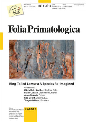 Honighäuschen (Bonn) - For over 50 years, primatologists have conducted studies in the wild on Madagascars ring-tailed Lemur catta, one of the best-known primate species. These varied studies have covered topics ranging from behaviour to biology, ecology, genetics and palaeobiology. This Folia Primatologica special topic issue takes that research a step further by not only adding to our knowledge of L. catta in long-term dry forest study sites such as Bezà Mahafaly or Berenty, but by also discussing populations residing at high altitude and in different forest types, namely limestone spiny, rocky-outcrop rupicolous or anthropogenically disturbed coastal habitats. The contributors comprise not only long-established experts in this field, but also a new generation of scientists dedicated to furthering our understanding of this important primate species. In addition to exploring behavioural ecological aspects in detail, this issue also offers an update on ring-tailed lemur life history, morphology, genetics and cognition.