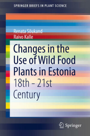This book is a systematized overview of wild edible plants eaten in the territory of present Estonia, with a focus on the systematic changes within the field. Starting in the end of 18th century, when the first data was published, the text is an extended version and compilation of articles on the subject published by Drs. Kalle and Sõukand and includes unpublished fieldwork results. This work covers changes and tendencies not covered previously due to the limits of article length. Included in this data is a general overview table containing all used plant taxa, parts used and purposes of use. More details on specific food-uses are provided in separate chapters analysing dynamics of changes of the importance of wild plants within the specific food category.