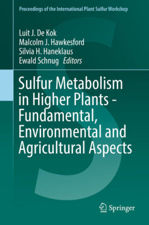 Honighäuschen (Bonn) - This proceedings volume contains a selection of invited and contributed papers of the 10th International Workshop on Sulfur Metabolism in Plants, which was held in Goslar, Germany September 1-4, 2015. The focus of this workshop was on the fundamental, environmental and agricultural aspects of sulfur in plants, and presents an overview of the progress in the research developments in this field in the 28 years since the first of these workshops. The volume covers various aspects of the regulation of the uptake and assimilation of sulfate in plants from a molecular to a whole plant level with an emphasis on the significance of sulfur metabolism in plant responses to stress and in food security.