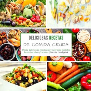 54 deliciosas ideas de comida cruda para cada día. Desde los donuts de comida cruda con glaseado de naranja y jengibre hasta el helado de plátano, arce y nueces... siempre una delicia perfectamente formada. 54x deliciosas ideas de alimentos crudos.... ¿Qué tal unos albaricoques rellenos con anacardos chevre? ¿Quieres una ensalada de rúcula y guisantes? ¿Busca ideas de postres deliciosos? ¿Debería ser un refrescante batido de fresas y coco o una ensalada de verduras crudas con aguacate, maíz y judías? ...o simplemente unas galletas de chocolate para los apasionados de la merienda? Empieza ya y conjura deliciosos platos con verduras crudas.