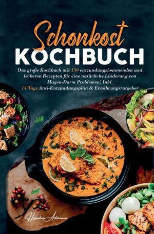 Entdecken Sie die Kraft der richtigen Ernährung zur Linderung Ihrer Verdauungsprobleme mit "Das große Kochbuch: 150 entzündungshemmende und leckere Rezepte". Erstellt von der renommierten Ernährungsexpertin Hannelore Ackermann, ist dieses Buch ein Segen für alle, die unter lästigen Magen-Darm-Beschwerden wie Blähungen, Sodbrennen, Gastritis oder Völlegefühl leiden. Dieses umfassende Kochbuch ist mehr als nur eine Sammlung von Rezepten. Es ist ein Wegweiser für eine entzündungshemmende Ernährung, die speziell darauf abzielt, Verdauungsprobleme zu lindern und Ihr Wohlbefinden zu steigern. Mit einer sorgfältig kuratierten Liste von Lebensmitteln, die bekanntermaßen Unverträglichkeiten auslösen, hilft es Ihnen, die richtigen Entscheidungen für Ihre Ernährung zu treffen. In diesem Buch finden Sie: Eine detaillierte Analyse von Lebensmitteln, die Unverträglichkeiten verursachen können. Eine umfassende Tabelle mit empfohlenen Lebensmitteln, um Fehlgriffe bei Ihrer Ernährung zu vermeiden. Einen praktischen 14-Tage-Ernährungsplan, der Ihnen den Einstieg in eine entzündungshemmende Ernährungsweise erleichtert. Leckere und praktische Gerichte, die Sie problemlos zur Arbeit mitnehmen können. Einen maßgeschneiderten Einkaufszettel, der auf Ihre Rezeptauswahl abgestimmt ist und Ihnen hilft, effizient und zielgerichtet einzukaufen. Über 150 Rezepte aus 11 verschiedenen Kategorien, komplett mit Nährwertangaben und Zubereitungszeiten, perfekt für einen beschäftigten Alltag. Als Bonus erhalten Sie einen exklusiven 14-Tage-Ernährungsplan von Hannelore Ackermann, der Ihnen hilft, zu jeder Tageszeit ein entzündungshemmendes Gericht zur Hand zu haben. Dieses Buch ist Ihr ultimativer Begleiter auf dem Weg zu einer besseren Verdauungsgesundheit und einem erfüllteren Leben ohne die Einschränkungen und Unannehmlichkeiten von Verdauungsproblemen.