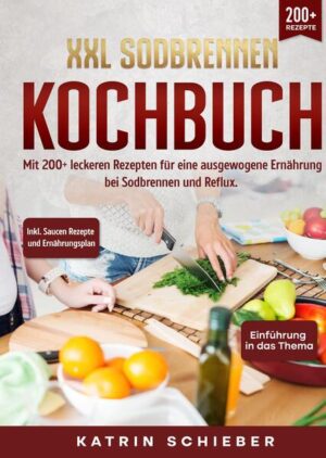 Dieses Sodbrennen Kochbuch ist voll von köstlichen, leicht zuzubereitenden Rezepten! Mit über 200+ Rezepten zur Auswahl, finden Sie in diesem Kochbuch bestimmt das, wonach Sie suchen... Wie kommt es zum Sodbrennen? Sodbrennen tritt auf, wenn Magensäure in die Speiseröhre fließt, in der Regel nach dem Verzehr von Speisen. Der Säure Reflux hat einen schönen medizinischen Namen, nämlich gastroösophageale Refluxkrankheit, die meist nur mit GERD abgekürzt wird. Manche Menschen nennen es auch einfach Sodbrennen. Was sind die Symptome? Neben dem verräterischen brennenden Gefühl in der Brust treten Symptome wie ein saurer oder bitterer Geschmack im Mund, Aufstoßen, Schluckbeschwerden, Aufstoßen und Übelkeit auf. Diese Symptome sind in der Regel schlimmer, wenn man liegt, was den Schlaf beeinträchtigt. Die Beschwerden können sich bis in den Hals und Rachen ausbreiten. Manche Menschen verspüren auch einen bitteren oder sauren Geschmack im Mund. Die Symptome des sauren Refluxes können mehrere Stunden lang anhalten. Bei manchen Menschen verschlimmern sich die Symptome nach der Nahrungsaufnahme, während sie bei anderen schon vor dem Essen auftreten können. Gelegentlicher saurer Reflux ist normal, aber häufige Symptome, die mehr als zwei Mal pro Woche auftreten, können auf eine schwerwiegendere Erkrankung zurückzuführen sein, die als gastroösophageale Refluxkrankheit (GERD) bezeichnet wird. Hier einige Tipps… -Essen Sie kleinere Portionen. Große, schwere Mahlzeiten erhöhen das Risiko von Sodbrennen. Versuchen Sie daher, weniger zu essen und Ihr Essen langsam zu kauen. So haben Sie Zeit für die Verdauung und fühlen sich schneller satt, was gut für Ihre Taille ist. -Vermeiden Sie Lebensmittel, die Sodbrennen auslösen. Einige Lebensmittel lösen eher einen Sauren Reflux aus als andere. Vermeiden Sie vor allem fettige und scharfe Speisen. Wählen Sie stattdessen mageres Fleisch und grünes Gemüse. -Essen Sie nicht direkt vor dem Schlafengehen. Die Symptome von Sodbrennen verschlimmern sich oft im Liegen. Versuchen Sie daher, mindestens drei Stunden vor dem Schlafengehen nichts mehr zu essen. Das bedeutet auch, dass Sie nicht naschen sollten! Essen Sie Ihre letzte Mahlzeit mindestens 3 Stunden vor dem Schlafengehen (mehr Informationen finden Sie im Buch)