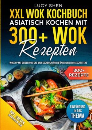 Dieses Wok-Kochbuch ist voll von köstlichen, leicht zuzubereitenden Rezepten! Mit über 300+ Rezepten zur Auswahl, finden Sie in diesem Kochbuch bestimmt das, wonach Sie suchen... Der Wok hat starke asiatische Wurzeln, die bis in die chinesische Han-Dynastie zurückreichen. Traditionell ist er eine hochwandige Pfanne mit rundem Boden, obwohl Versionen mit flachem Boden immer beliebter werden, da sie auf Standardherden verwendet werden können. Üblicherweise ist er entweder mit zwei seitlichen Griffen oder einem langen Griff ausgestattet. Aber was macht einen Wok besser als eine normale Bratpfanne? Ein Wok verteilt im Gegensatz zu einer herkömmlichen Bratpfanne die Hitze viel gleichmäßiger. Das liegt an der konkaven Form mit abgeschrägten Seiten sowie an der Beschaffenheit des Materials, aus dem Woks hergestellt sind. Durch die bessere Wärmeverteilung erhalten Sie weniger heiße/kalte Stellen und stellen sicher, dass alles im Wok zur gleichen Zeit fertig gegart ist. Außerdem ist das Schwenken von Speisen, wie z. B. Stir-Fry aufgrund seiner Form viel einfacher und die Zutaten fallen zurück in den Wok. Ein Wok ist ein Kochgeschirr… mit rundem Boden und hohen Seiten, das in der Regel mit zwei seitlichen Griffen oder einem größeren Griff ausgestattet ist. Der runde Boden eines Woks sorgt dafür, dass sich die Hitze gleichmäßiger verteilt als in einem Kochtopf, so dass die Speisen in kürzerer Zeit gar werden. Durch die hohen Wände lassen sich die Speisen leichter schwenken, z. B. bei Stir-Fry-Gerichten, so dass die Zutaten gleichmäßig vermischt und gegart werden können. Woks werden traditionell hergestellt, indem eine Scheibe aus Kohlenstoffstahl in eine Schüsselform gehämmert und mit einem oder zwei Griffen versehen wird. Wok-ähnliche Pfannen werden in ganz Asien verwendet, und verschiedene Kulturen haben die vielseitige Pfanne an ihre Bedürfnisse angepasst. Der kantonesische Wok, hat beispielsweise zwei kleine, gebogene Griffe auf jeder Seite. Ein Wok im nördlichen Stil hat in der Regel einen langen abnehmbaren Holzgriff, manchmal mit einem Griff auf der gegenüberliegenden Seite zum Anheben, wenn der Wok voll ist. Die Japaner bezeichnen ihre wokförmigen Pfannen als chukanabe, während in Südindien die wokförmigen Pfannen als cheena chatti bezeichnet werden. Beides bedeutet grob übersetzt "chinesischer Topf". Heutzutage gibt es Woks in vielen verschiedenen Formen, Größen und Materialien. Was die Form betrifft, so sind Woks in der Regel entweder mit rundem oder mit flachem Boden ausgestattet. Woks mit rundem Boden wurden für die Verwendung über einer offenen Flamme konzipiert und eignen sich daher am besten für eine Gasherdplatte. (mehr Informationen finden Sie im Buch)