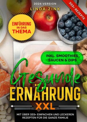 Dieses Gesunde Ernährung Kochbuch ist voll von köstlichen, leicht zuzubereitenden Rezepten! Mit über 333+ Rezepten zur Auswahl, finden Sie in diesem Kochbuch bestimmt das, wonach Sie suchen... Um sich gesünder zu ernähren… …sollten Sie mit kleinen Veränderungen beginnen. Achten Sie darauf, dass jede Mahlzeit oder jeder Snack nährstoffreiche Lebensmittel enthält, und versuchen Sie, verarbeitete Lebensmittel zu vermeiden. Je nachdem, wen Sie fragen, kann "gesunde Ernährung" viele Formen annehmen. Es scheint, dass jeder, einschließlich medizinischer Fachleute, Wellness-Fachleute, Kollegen und Familienmitglieder, eine Meinung darüber hat, wie man sich am gesündesten ernährt. Außerdem können Ernährungsartikel, die Sie online lesen, mit ihren widersprüchlichen - und oft unbegründeten - Vorschlägen und Regeln geradezu verwirrend sein. Das macht es nicht einfach, wenn man sich einfach nur gesund ernähren möchte, wie es einem passt. Die Wahrheit ist, dass gesunde Ernährung nicht kompliziert sein muss. Es ist durchaus möglich, Ihren Körper zu ernähren und gleichzeitig die Lebensmittel zu genießen, die Sie lieben. Schließlich ist Essen dazu da, genossen zu werden - und nicht, um gefürchtet, gezählt, gewogen und verfolgt zu werden. Warum ist es wichtig, gesund zu essen? Bevor wir darauf eingehen, was gesunde Ernährung bedeutet, ist es wichtig zu erklären, warum sie wichtig ist. Erstens ist die Nahrung der Treibstoff und liefert die Kalorien und Nährstoffe, die Ihr Körper braucht, um zu funktionieren. Wenn Ihre Ernährung einen Mangel an Kalorien oder einem oder mehreren Nährstoffen aufweist, kann Ihre Gesundheit darunter leiden. Ebenso kann es zu einer Gewichtszunahme kommen, wenn Sie zu viele Kalorien zu sich nehmen. Menschen mit Fettleibigkeit haben ein deutlich erhöhtes Risiko für Krankheiten wie Typ-2-Diabetes, obstruktive Schlafapnoe sowie Herz-, Leber- und Nierenerkrankungen. Außerdem wirkt sich die Qualität Ihrer Ernährung auf Ihr Krankheitsrisiko, Ihre Lebenserwartung und Ihre geistige Gesundheit aus. Während eine Ernährung, die reich an extrem verarbeiteten Lebensmitteln ist, mit einer erhöhten Sterblichkeit und einem größeren Risiko für Krankheiten wie Krebs und Herzkrankheiten in Verbindung gebracht wird, wird eine Ernährung, die hauptsächlich aus vollwertigen, nährstoffreichen Lebensmitteln besteht, mit einer höheren Lebenserwartung und einem besseren Schutz vor Krankheiten in Verbindung gebracht. Eine Ernährung, die reich an stark verarbeiteten Lebensmitteln ist, kann auch das Risiko für depressive Symptome erhöhen, insbesondere bei Menschen, die sich weniger bewegen. Wenn Ihre derzeitige Ernährung einen hohen Anteil an extrem verarbeiteten Lebensmitteln und Getränken wie Fast Food, Limonaden und zuckerhaltigen Cerealien, aber einen geringen Anteil an vollwertigen Lebensmitteln wie Gemüse, Nüssen und Fisch aufweist, nehmen Sie wahrscheinlich nicht genügend bestimmte Nährstoffe zu sich, was sich negativ auf Ihre allgemeine Gesundheit auswirken kann. Zusammenfassung Eine gesunde Ernährung ist aus vielen Gründen wichtig, z. B. um den Körper mit Nährstoffen zu versorgen, das Krankheitsrisiko zu senken, die Lebenserwartung zu erhöhen und ein optimales geistiges und körperliches Wohlbefinden zu fördern. (mehr Informationen finden Sie im Buch)