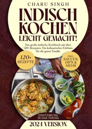 Dieses Indische-Kochbuch ist voll von köstlichen, leicht zuzubereitenden Rezepten! Mit über 120+ Rezepten zur Auswahl, finden Sie in diesem Kochbuch bestimmt das, wonach Sie suchen... Sobald Sie die Grundlagen… …der indischen Küche kennen, können Sie zu Hause die köstlichsten Naan, Chana Masala und Butterhähnchen zubereiten. Es ist fast unmöglich, sich einen Reim darauf zu machen, was "indische Küche" ist. Es gibt so viel Abwechslung in dieser uralten Küche, die von Region zu Region unterschiedliche Geschmacksrichtungen und Gewürze enthält. Hinzu kommt eine lange Geschichte des Handels, der Invasionen und des Kolonialismus, und Sie werden viele persische, portugiesische, britische und niederländische Einflüsse finden. Wenn Sie die Schärfe der indischen Küche lieben, wird es Sie vielleicht überraschen zu erfahren, dass die Chilischoten aus Mexiko stammen und wahrscheinlich im 17. oder 18. Jahrhundert von den Portugiesen nach Indien gebracht wurden. Was ist die indische Küche? Die indische Küche geht auf die Indus-Zivilisation, auch Harappan-Zivilisation genannt, zurück, die vor etwa 5.000 Jahren entstand. Weizen, Reis, Hirse, Kichererbsen und Linsen waren die Grundnahrungsmittel und sind es bis heute. Gewürze, insbesondere Zimt, wurden zum Würzen der Speisen verwendet, und schließlich setzten sich die uns heute bekannten Gewürze durch: schwarzer Kardamom, Kreuzkümmel und Sternanis, um nur einige zu nennen. Später wurden auch Milchprodukte verwendet, und Fladenbrote wurden populär. Nun könnte man meinen, Indien sei weitgehend vegetarisch. Das ist jedoch weder historisch noch heute der Fall. Im alten Indien wurden Rinder und Geflügel gegessen, und sogar Tiere wie Wildvögel und Pfaue waren Freiwild! Apropos Mythen: Currypulver, eine Gewürzmischung, die außerhalb Indiens üblicherweise zu indisch inspirierten Gerichten hinzugefügt wird, ist eher eine britische Erfindung als eine indische. Indische Currys variieren je nach Region, Zutaten und sogar Familien und verwenden verschiedene Kombinationen von Gewürzen. Nicht nur Currys sind in den verschiedenen Regionen Indiens sehr unterschiedlich. Aber es gibt einige Gemeinsamkeiten in bestimmten Regionen, die uns helfen können, zu verstehen, was wir erwarten können. Nordindisch kochen Die nordindische Küche ist diejenige, die außerhalb Indiens am weitesten verbreitet ist. Sie ist stark von den Moguln beeinflusst und enthält häufig Milchprodukte wie Joghurt, Butter (Ghee) und Sahne. Vielleicht kennen Sie Gerichte wie Samosas, Palak Paneer und Korma aus dieser Region. Westindische Küche Entlang der Westküste gibt es eine fisch- und kokosnusslastige Küche, wobei der an das Meer grenzende Bundesstaat Goa, eine ehemalige portugiesische Kolonie, starke portugiesische Einflüsse aufweist. In Teilen Westindiens, vor allem in Gujarat, wird hauptsächlich vegetarisch gekocht und leicht gesüßte Kost gegessen. Ostindische Küche Die ostindische Küche bevorzugt an der Küste Fisch und Reis, vor allem in Bengalen, und die oberen nordöstlichen Bundesstaaten sind aufgrund ihrer Nähe zur Grenze stark von der ostasiatischen Küche beeinflusst. Momos, eine Art Knödel, sind eines der bekanntesten Beispiele dafür und ähneln den Wontons. Diese Region ist auch für ihre Süßigkeiten berühmt, insbesondere für Rasgulla und Mishti Doi. (mehr Informationen finden Sie im Buch)