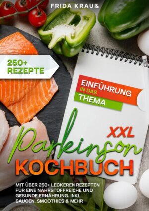 Dieses Parkinson-Kochbuch ist voll von köstlichen, leicht zuzubereitenden Rezepten! Mit über 250+ Rezepten zur Auswahl, finden Sie in diesem Kochbuch bestimmt das, wonach Sie suchen... Die Parkinson-Krankheit… …ist eine Krankheit, die den Teil des Gehirns beeinträchtigt, der die Bewegungen des Körpers steuert. Die Krankheit kann sich so langsam entwickeln, dass man sie zunächst gar nicht bemerkt. Doch mit der Zeit kann sich ein leichtes Zittern in der Hand auf Ihr Gehen, Sprechen, Schlafen und Denken auswirken. Es ist wahrscheinlicher, dass Sie es im Alter von 60 Jahren und älter bekommen. Es ist auch möglich, dass die Krankheit in jüngeren Jahren beginnt, aber das kommt nicht so häufig vor. Es gibt keine Heilung für die Parkinson-Krankheit, aber Sie können sich behandeln lassen und Unterstützung bei der Bewältigung der Symptome erhalten. Wie wirkt sich Parkinson auf den Körper aus? Die verräterischen Symptome haben alle mit der Art und Weise zu tun, wie Sie sich bewegen. Sie bemerken normalerweise Probleme wie: Steife Muskeln. Das kann an fast jedem Teil des Körpers auftreten. Ärzte verwechseln Parkinson im Frühstadium manchmal mit Arthritis. Langsame Bewegungen. Sie werden feststellen, dass selbst einfache Handlungen wie das Zuknöpfen eines Hemdes viel länger dauern als gewöhnlich. Zittern. Ihre Hände, Arme, Beine, Lippen, Kiefer oder Zunge zittern, wenn Sie sie nicht benutzen. Geh- und Gleichgewichtsprobleme. Sie bemerken vielleicht, dass Ihre Arme beim Gehen nicht mehr so frei schwingen. Oder Sie können keine großen Schritte mehr machen und müssen stattdessen schlurfen. Die Parkinson-Krankheit kann auch eine Reihe anderer Probleme verursachen, von Depressionen über Blasenprobleme bis hin zu unrealistischen Träumen. Die Rolle der Ernährung bei der Parkinson-Krankheit Da es keine Heilung für Parkinson gibt und die Medikamente, die zur Behandlung der Symptome verschrieben werden, manchmal starke Nebenwirkungen haben, sind manche Menschen an alternativen Heilmethoden interessiert. Auch wenn die Ernährung Parkinson nicht heilen kann, deuten erste Forschungsergebnisse darauf hin, dass bestimmte Ernährungsumstellungen die Symptome bei einigen Menschen lindern können. Da die Krankheit eng mit einem Mangel an Dopaminzellen im Körper zusammenhängt, suchen Forscher nach Möglichkeiten, Dopamin auf natürliche Weise über die Ernährung zu erhöhen. Außerdem können sich sekundäre Symptome der Parkinson-Krankheit wie Demenz und Verwirrtheit durch Änderungen der Lebensweise wie Ernährung und Bewegung verbessern. Lebensmittel mit einem hohen Gehalt an Antioxidantien können auch dazu beitragen, den oxidativen Stress im Gehirn zu verringern, der für einen Teil des geistigen Abbaus bei Parkinson verantwortlich sein kann. Außerdem können Sie möglicherweise Verstopfung - ein weiteres mögliches Symptom - mit Ballaststoffpräparaten und Probiotika lindern, obwohl die Forschungsergebnisse uneinheitlich sind. Schließlich kann die Einnahme von Magnesium Muskelkrämpfe lindern, die bei Parkinson auftreten können, auch wenn es keine unterstützende Forschung gibt. Dennoch wird angenommen, dass niedrige Werte dieses Minerals zur Entwicklung von Parkinson beitragen, so dass Magnesium weiterhin wichtig ist. Insgesamt ist weitere Forschung erforderlich. (mehr Informationen finden Sie im Buch)