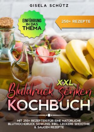 Dieses Blutdruck-Kochbuch ist voll von köstlichen, leicht zuzubereitenden Rezepten! Mit über 250+ Rezepten zur Auswahl, finden Sie in diesem Kochbuch bestimmt das, wonach Sie suchen... Eine herzgesunde Ernährung… …kann dazu beitragen, Ihren Blutdruck zu senken. Der Verzehr von Lebensmitteln mit Nährstoffen wie Kalium und Magnesium kann besonders hilfreich sein. Hypertonie oder Bluthochdruck ist der häufigste vermeidbare Risikofaktor für Herzkrankheiten. Mehr als 1 Milliarde Menschen auf der Welt haben Bluthochdruck. Er ist definiert als systolischer Blutdruck (SBP) von 130 mm Hg oder mehr, diastolischer Blutdruck (DBP) von mehr als 80 mm Hg oder beides. Änderungen des Lebensstils und der Ernährung können ebenfalls dazu beitragen, den Blutdruck zu senken und das Risiko einer Herzerkrankung zu verringern. Der Verzehr bestimmter Lebensmittel, insbesondere kalium- und magnesiumhaltiger, kann zur Senkung des Blutdrucks beitragen Was versteht man unter Blutdruck? Der Blutdruck ist ein Maß für die Kraft, mit der das Blut beim Pumpen des Herzens auf die Wände der Blutgefäße drückt. Er wird in Millimeter Quecksilber (mm Hg) gemessen. Der systolische Blutdruck ist die höchste Zahl in einer Messung. Er misst den Druck, der auf die Blutgefäße ausgeübt wird, wenn das Herz das Blut in den Körper presst. Der diastolische Blutdruck ist die untere Zahl eines Messwerts. Er misst den Druck auf die Blutgefäße zwischen den Herzschlägen, während sich das Herz mit Blut füllt, das aus dem Körper zurückfließt. Es ist wichtig, seinen Blutdruck zu kontrollieren. Hypotonie, also ein zu niedriger Blutdruck, kann ernsthafte Symptome wie Schwindel oder Ohnmacht hervorrufen. Ein sehr niedriger Blutdruck kann die Organe schädigen, indem er ihnen Blutfluss und Sauerstoff entzieht. Hypertonie oder ein zu hoher Blutdruck kann das Risiko für folgende Krankheiten erhöhen •Herzkrankheiten •Sehschwäche •Schlaganfall Wirksame Methoden zur Senkung Ihres Blutdrucks 1. Bewegen Sie sich ausreichend Sowohl Ausdauer- als auch Widerstandsübungen können dazu beitragen, den Blutdruck zu senken, und dass der Blutdruck nach dem Sport noch bis zu 24 Stunden lang niedriger sein kann. Regelmäßige Bewegung bedeutet, dass Sie Ihre Herz- und Atemfrequenz regelmäßig erhöhen. Mit der Zeit wird Ihr Herz stärker und pumpt mit weniger Anstrengung. Dadurch wird der Druck auf die Arterien verringert und der Blutdruck gesenkt. Tipps zur Steigerung Ihres Aktivitätsniveaus sind unter anderem: •die Treppe benutzen •zu Fuß gehen statt Auto fahren •Erledigung von Hausarbeiten •Gartenarbeit •eine Radtour machen •einen Mannschaftssport ausüben 2. Das Gewicht in den Griff bekommen Zusätzliches Körpergewicht belastet das Herz und das kardiovaskuläre System. Dadurch kann sich der Blutdruck erhöhen. Wenn Ihr Body-Mass-Index (BMI) 25 oder mehr beträgt, kann eine Gewichtsabnahme dazu beitragen, Ihren Blutdruck zu senken. Das kann auch das Risiko für andere Gesundheitsprobleme senken. Die drei wichtigsten Maßnahmen dazu sind: •sich mehr bewegen •weniger essen •gesund essen 3. Reduzieren Sie Zucker und raffinierte Kohlenhydrate Die Einschränkung von Zucker und raffinierten Kohlenhydraten kann Ihnen helfen, Gewicht zu verlieren und Ihren Blutdruck zu senken. (mehr Informationen finden Sie im Buch)