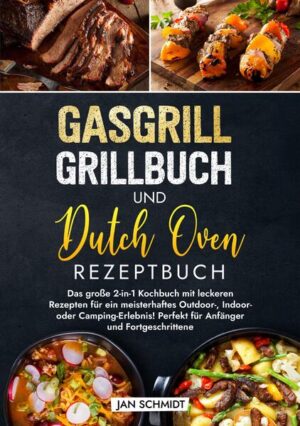 Entdecke die ultimative Kocherfahrung mit einem 2-in-1-Kochbuch, das sowohl die Kunst des Grillens mit einem Gasgrill als auch das Kochen mit einem Dutch Oven meisterhaft kombiniert. Dieses Kochbuch ist ideal für alle Outdoor-Kochbegeisterten, die die Vielseitigkeit beider Kochmethoden voll ausschöpfen möchten. Warum dieses Kochbuch wählen? Hier sind die Vorteile beider Kochmethoden: - Schnelles und präzises Grillen: Erlebe die Bequemlichkeit und Kontrolle eines Gasgrills mit schnellem Anzünden und präziser Temperaturregelung für perfekt gegrillte Gerichte. - Vielseitigkeit des Dutch Ovens: Nutze die robuste und vielseitige Art des Dutch Ovens für Schmoren, Braten, Backen und mehr - ideal für das Kochen im Freien. - Geringe Rauchentwicklung und intensiver Geschmack: Genieße das raucharme Kochen eines Gasgrills und die geschmacksintensivierende Wirkung des langsamen Garens im Dutch Oven. - Innovative Rezepte und einfache Anleitungen: Beide Kochtechniken bieten kreative Rezepte und leicht verständliche Anleitungen, die von Grillanfängern bis zu erfahrenen Outdoor-Köchen jedem zugänglich sind. Was bietet das Kochbuch? - Breite Auswahl an Rezepten: Von raffinierten Vorspeisen und Hauptgerichten bis hin zu verführerischen Desserts, sowohl auf dem Gasgrill zubereitet als auch im Dutch Oven gekocht. - Kreative und vielfältige Zubereitungsmethoden: Lerne neue Grill- und Kochtechniken kennen und erweitere Deinen kulinarischen Horizont mit abwechslungsreichen Geschmackskombinationen. - Praktische Tipps für beide Kochgeräte: Nutze die Tipps und Tricks, um das Beste aus Deinem Gasgrill und Dutch Oven herauszuholen. - Anpassungsfähige Rezepte für jede Gelegenheit: Egal, ob für eine große Grillparty oder ein gemütliches Essen im Freien, dieses Buch hat für jeden Anlass das passende Rezept. Dieses einzigartige 2-in-1-Kochbuch bietet Dir nicht nur eine Fülle von köstlichen Rezepten, sondern auch die Flexibilität, zwischen zwei beliebten Outdoor-Kochmethoden zu wählen. Hol es Dir jetzt und bringe Dein Kochen im Freien auf ein neues Level!